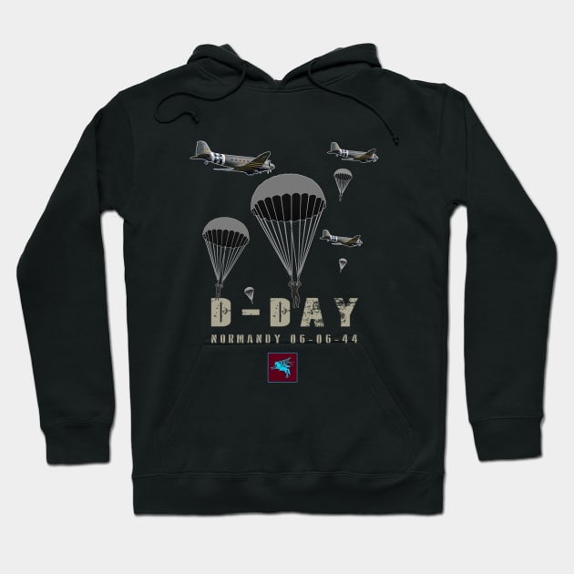 UK Paratroopers D-Day WWII Normandy 6nd Airborne Hoodie by Jose Luiz Filho